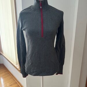 Gray Half-Zip Women's Top